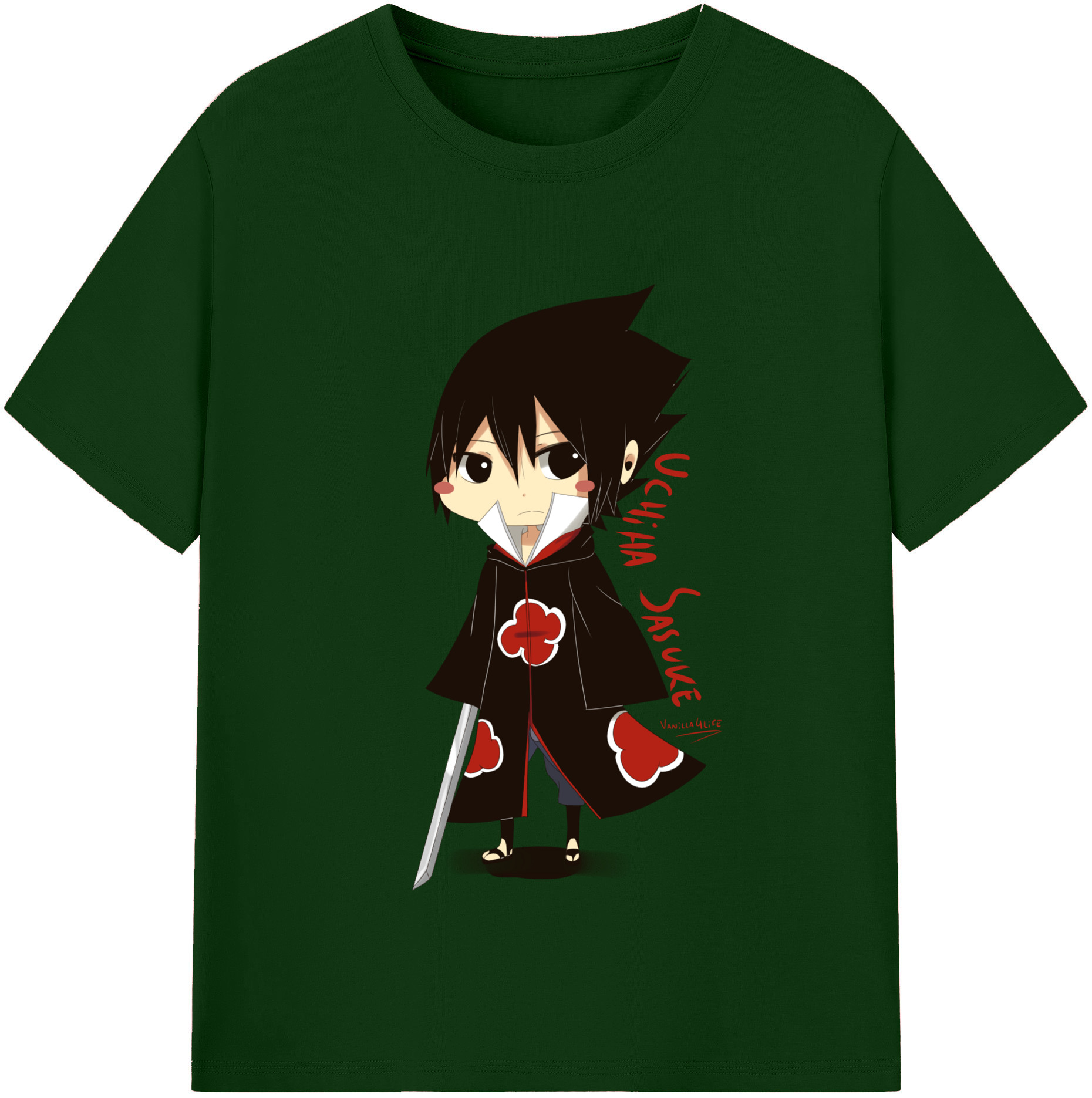 （画像用） NARUTO -ナルト- うちは サスケ Uchiha Sasuke 綿100％半袖Tシャツ（フロントプリント）